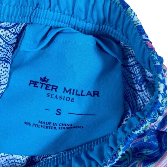 Peter Millar Men's Infinity Pool Blue Oceantime Graphic Print 8" Swim Trunks S - Picture 3 of 7